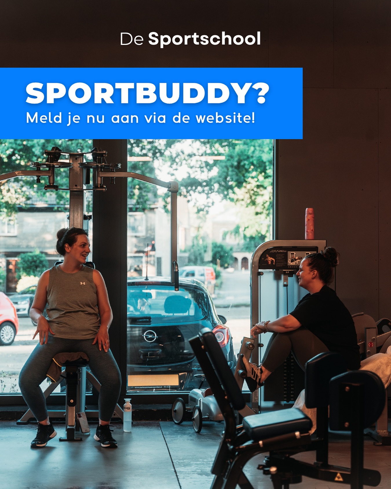 Samen sporten (of afspreken) met een buddy! 

Voor:
- sporters die soms de drempel naar De Sportschool toch als een uitdaging ervaren
- sporters die het samen trainen gezelliger vinden
- sporters die een stok achter de deur kunnen gebruiken door af te spreken met een ander lid

Via onze website kunnen leden hun gegevens achterlaten icm hun voorkeuren in sporttijden. 
Met deze data kunnen wij dan buddy’s aan elkaar gaan koppelen. 

Zien we jullie snel samen in De Sportschool?

#samensporten #altijdbegeleiding #krachttraining #fitness #desportschool #emmen