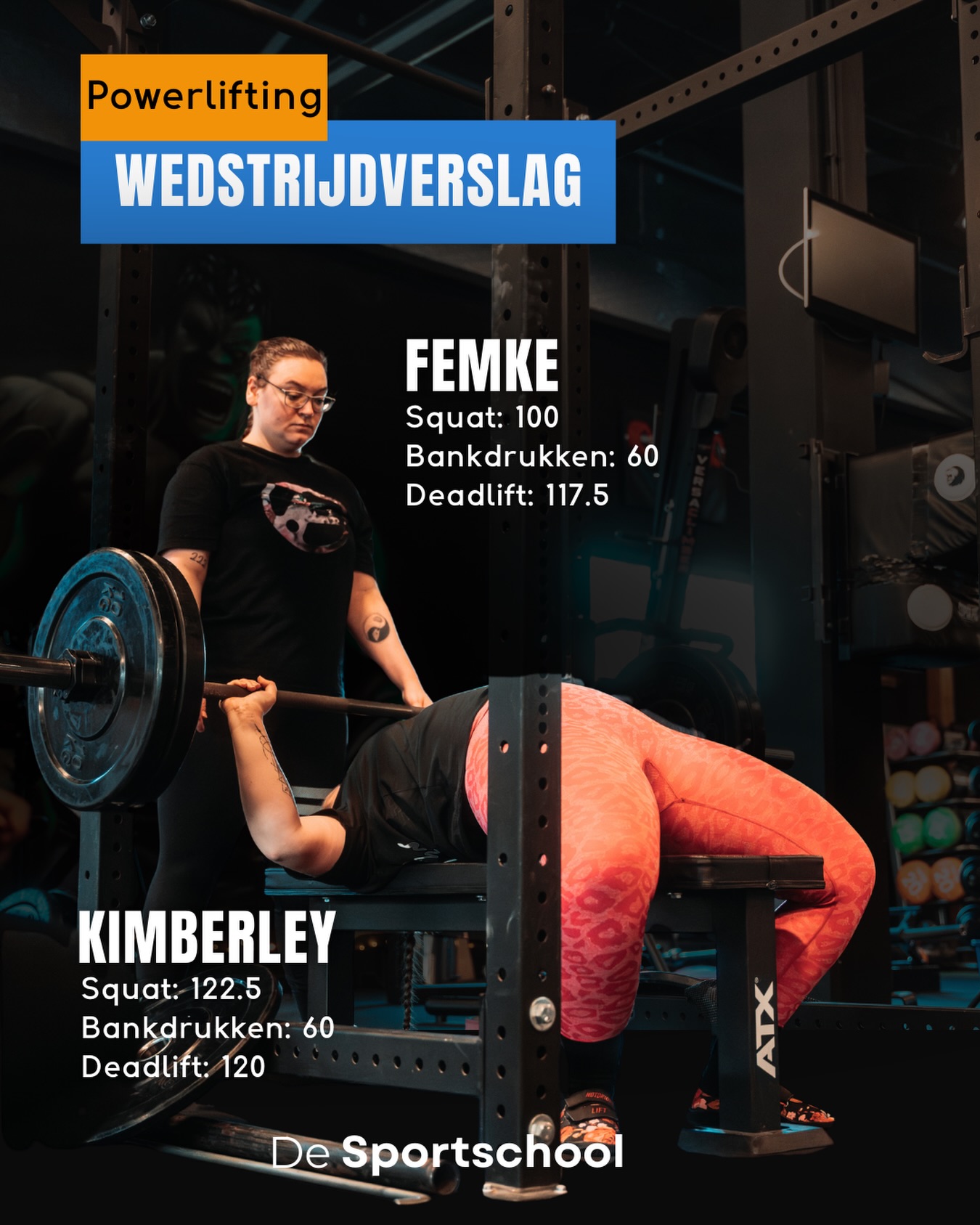 Afgelopen weekend stonden Femke en Kimberley op de Northside Barbell Cup in Groningen. Voor Femke was dit haar eerste officiële powerlifting wedstrijd, waar ze direct de magische 100 kg wist te squatten. Kimberley stapte vorig jaar ook al in Groningen op het plankier. Dit jaar wist ze niet alleen 9 goede beurten neer te zetten, maar ook de bronzen medaille te bemachtigen.

Een mooie prestatie van beide dames!

#desportschool #powerlifting #emmen #altijdbegeleiding