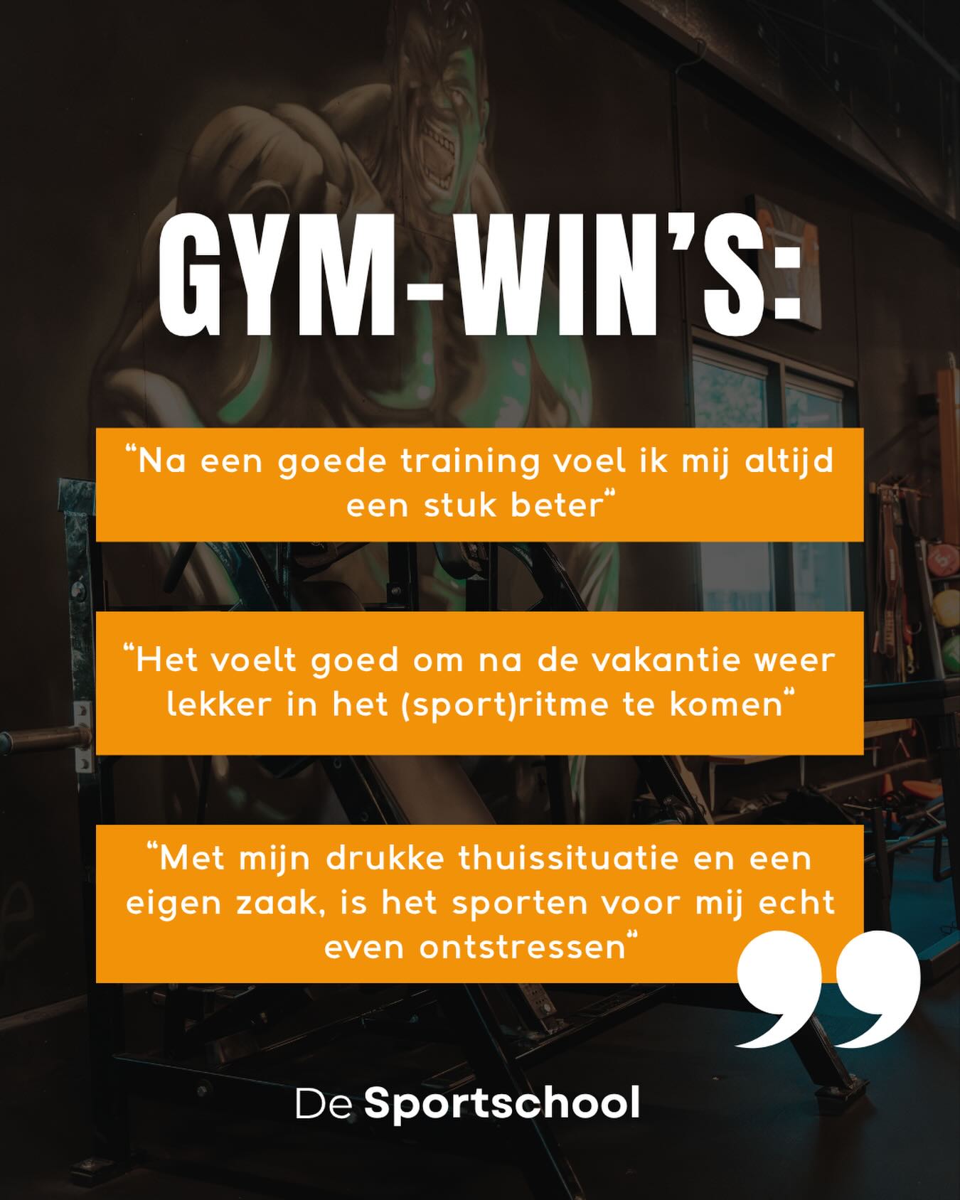 Drie overwinningen vanuit onze leden de afgelopen maand. Zelf een overwinning die
je wilt delen? Laat het ons weten in de comments (of bij de balie in De Sportschool)! 

#Sportschool #resultaat #overwinning #uitlaatklep #meerdansporten