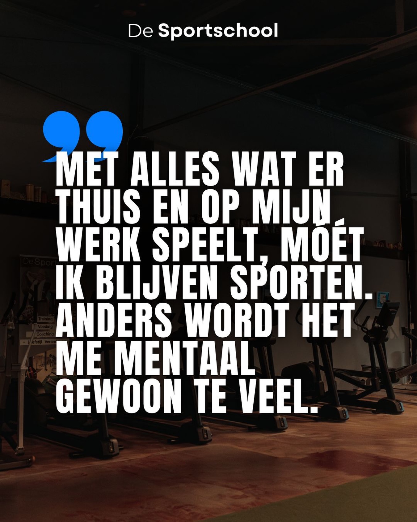 Sporten is niet altijd alleen een fysieke training, maar soms ook een fijne mentale uitlaatklep. Zo beschreef een van onze leden dat ook.

#desportschool #emmen #altijdbegeleiding